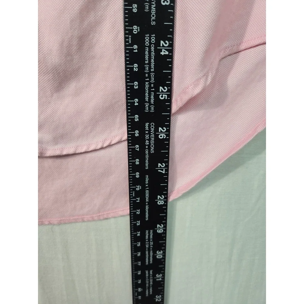 Zara Man Asian Fit Button Down Shirt Men's 15 Pink Long Sleeve Flip Cuff‎ Cotton